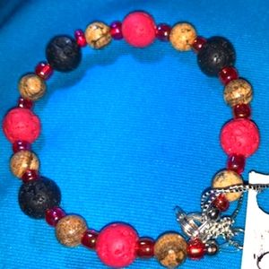 Lava rock and Jasper Bracelet